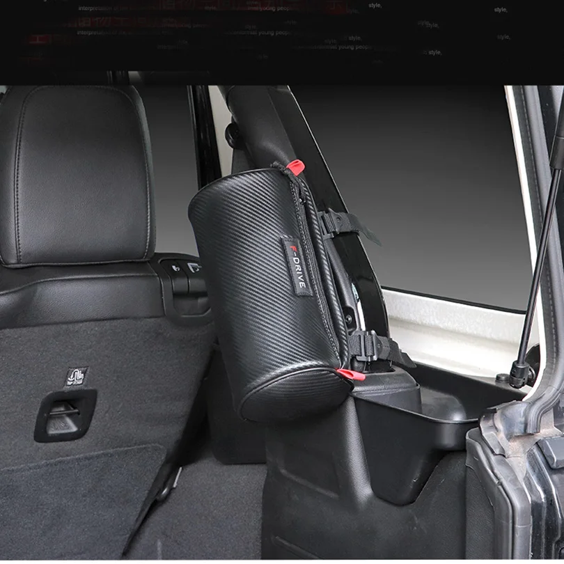 

Прочный задний роликовый стержень Внутренний цилиндр кожаная сумка для хранения аксессуары для Jeep Wrangler JK JL Prado 1998-2022