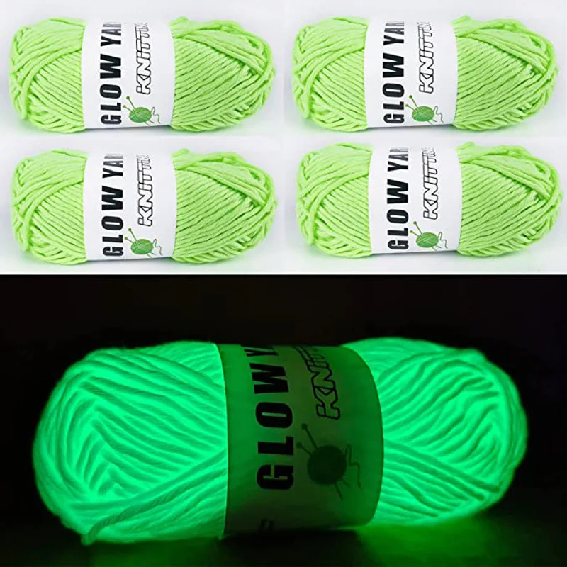 

50g Novel Luminous Functional Yarn Glow In The Dark Polyester Chunky Yarn 2mm for Sewing Handmade Knitted Accessories Knitting