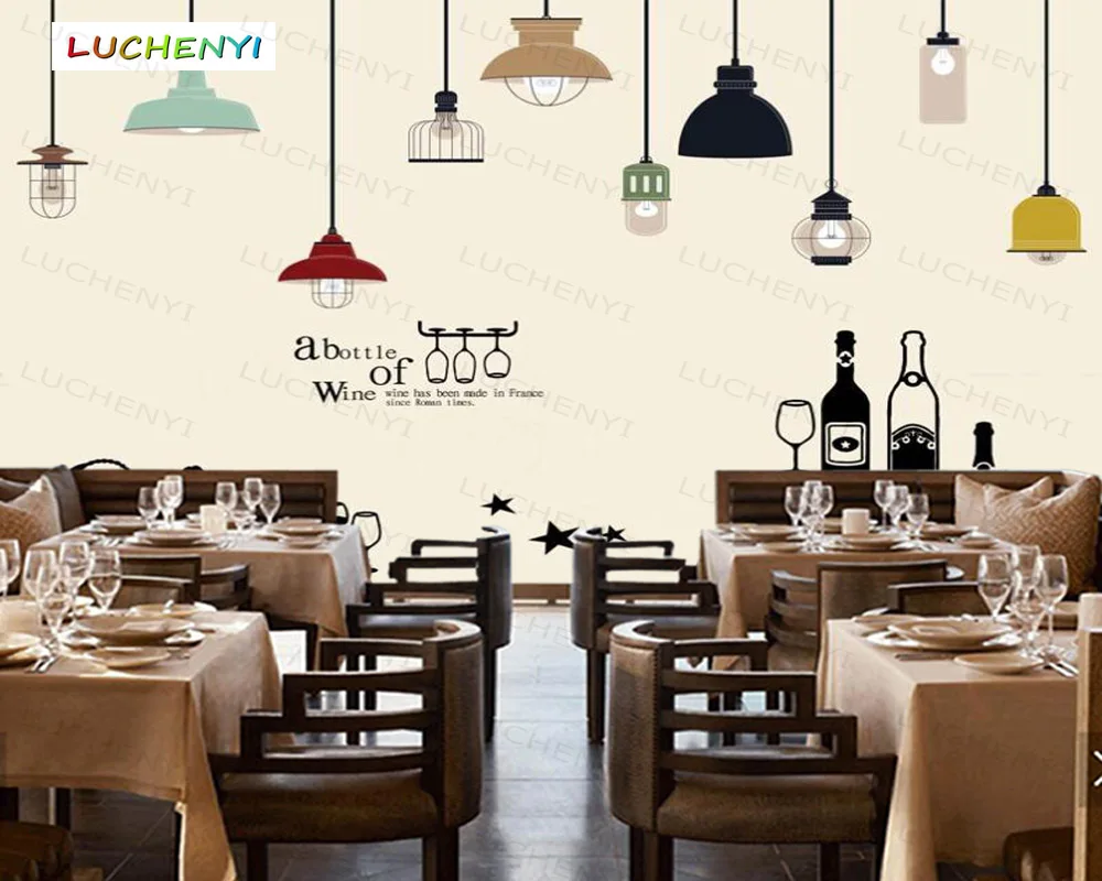 Настенные 3d обои Papel de parede с изображением пивной люстры для напитков ресторана