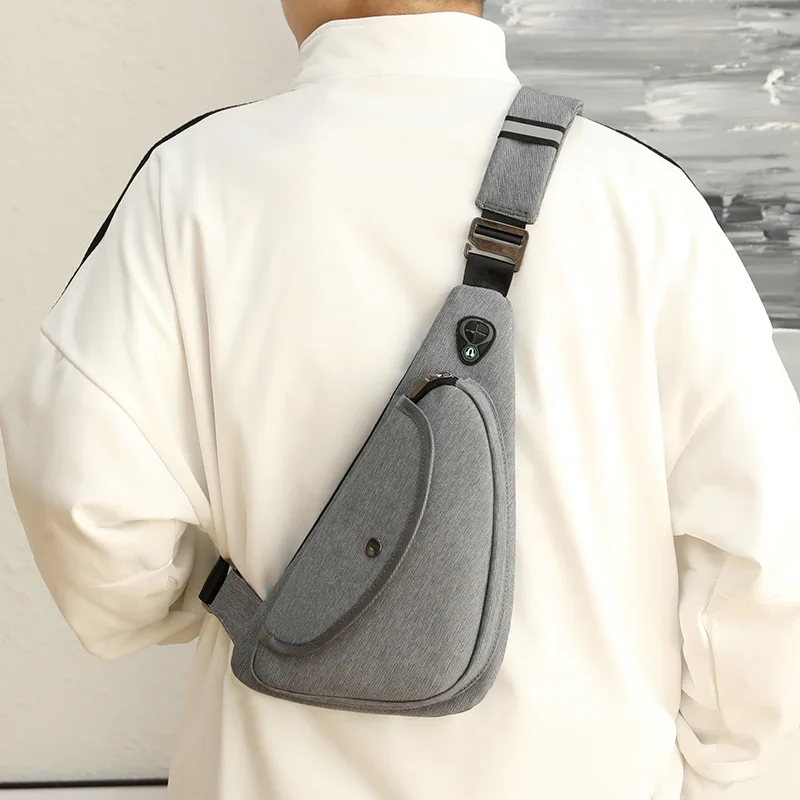 Fashion Small Anti Theft Chest Bag Fashion Crossbody Bags for Men Mini Travel Sport Bag with Earphone Jack Fathers Day Gifts