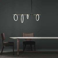 led megnetic postmodern golden white lucky ring hanging lamps suspension luminaire lampen pendant light for dinning room