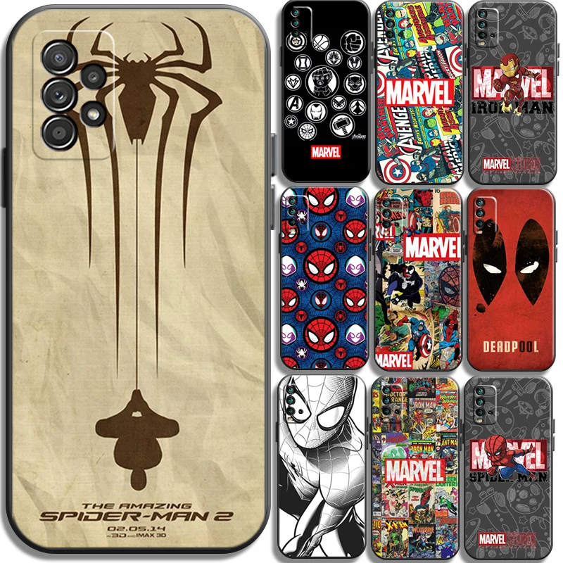 

Marvel Iron Man Spiderman Phone Cases For Xiaomi Redmi 9AT 9 9T 9A 9C Redmi Note 9 9 Pro 9S 9 Pro 5G Soft TPU Back Cover Funda