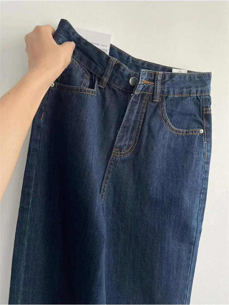 

Женские джинсы сезона осень-зима 2022, трендовая винтажная одежда, женские брюки с высокой талией, уличная одежда Y2k, корейская мода, прямые ме...