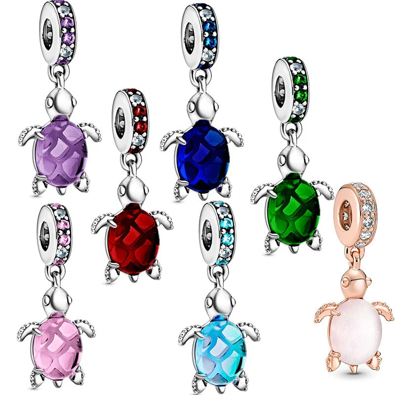 

Бусины-шармы в форме черепашек с кристаллами, 7 цветов, 2 шт./лот, подходят для оригинальных браслетов и ожерелий «сделай сам» для женщин и мужчин, модные украшения, аксессуары в подарок