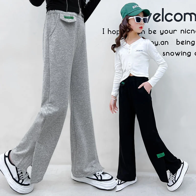 

Teen Girls 2022 Spring And Autumn Children Cotton Clothes Baby Kids Wide Leg Casual Trousers 10 12 14