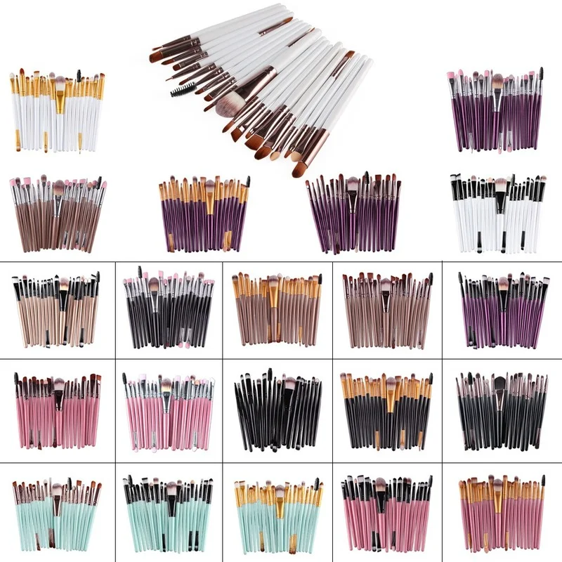 

20Pcs Makeup Brushes Set Professional Plastic Handle Soft Synthetic Hair Powder Foundation Eyeshadow Make Up Brushes Cosmetics