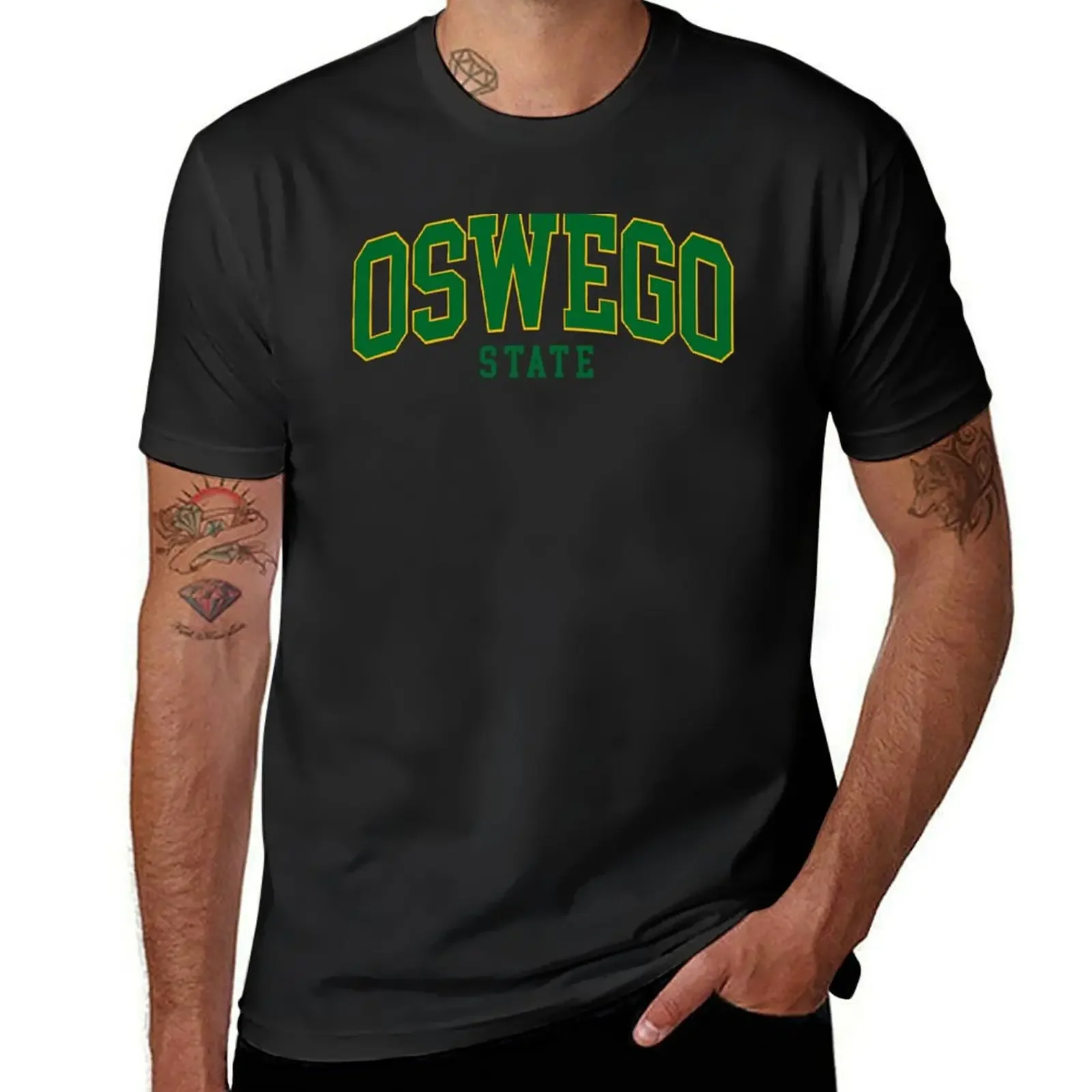 Suny oswego-колледж футболка с рисунком шрифтов винтажная аниме рубашка