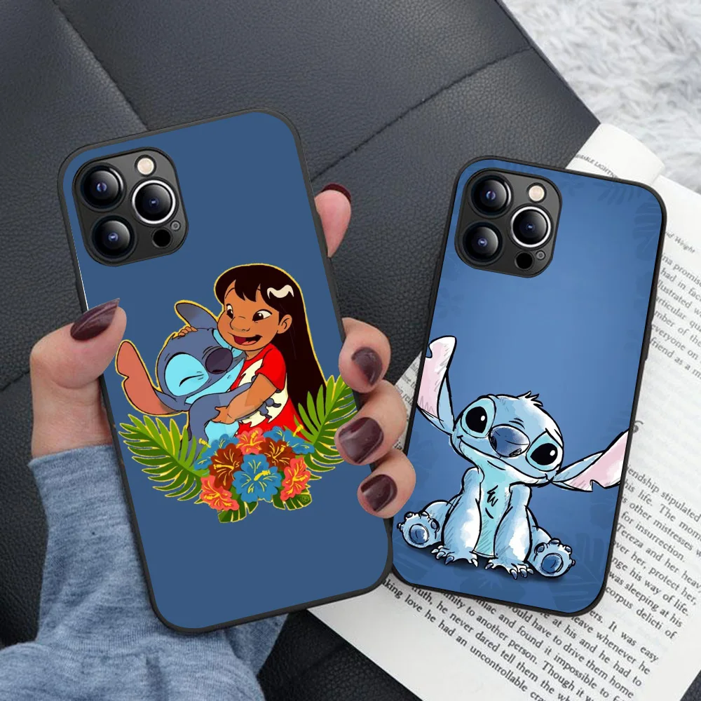 Черный чехол B-17 Lilo &amp Stitch для Xiaomi Poco X4 X5 C65 Redmi 12C Note 12 7A 7 12S Turbo Pro Plus 5G