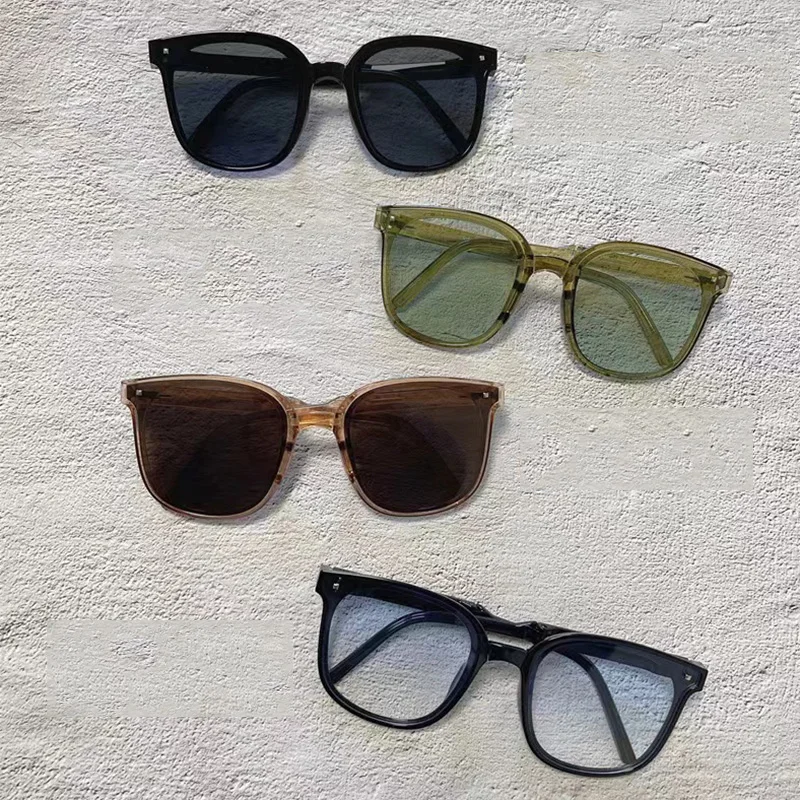 

2022 Fashion Fold Square Sunglasses For Women Men Vintage Oversized Frame Eyeglass Ins New Trending Shades Goggles UV400 Eyewear