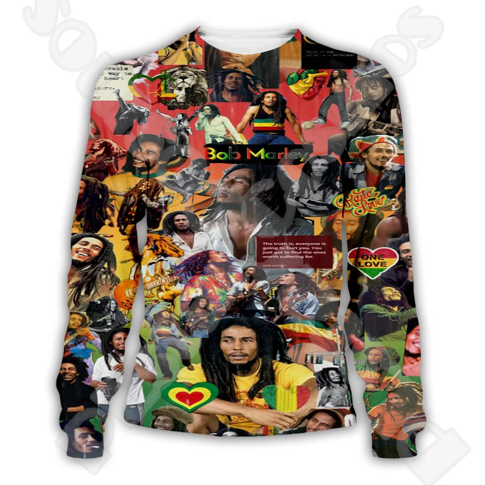 Новая мода Боб Марли Регги Музыкант Растафевар Лев Ретро Винтаж Пуловер с