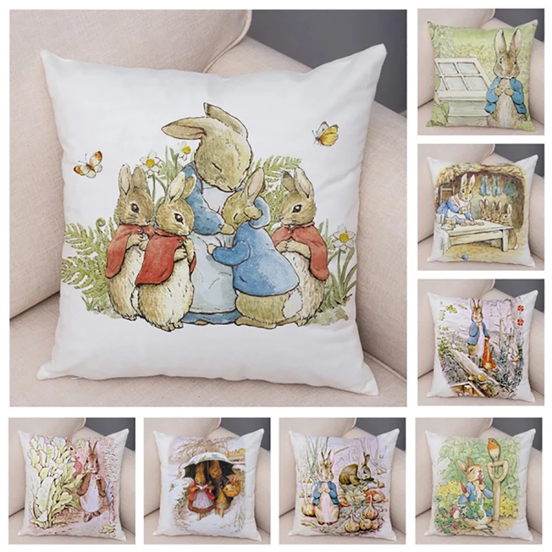 

Cute Cartoon Rabbit Printing Series Pattern Pillowcase Square Pillowcase Home Office Decoration Pillowcase