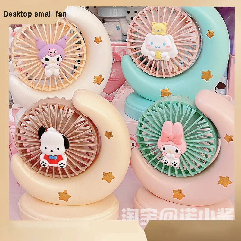 

Rechargeable Desk Fan Kawaii Sanrio Figures Hand-held Electric Usb Fan Cartoon Hello Kittys My Melody Kuromi Anime Mini Fan Gift