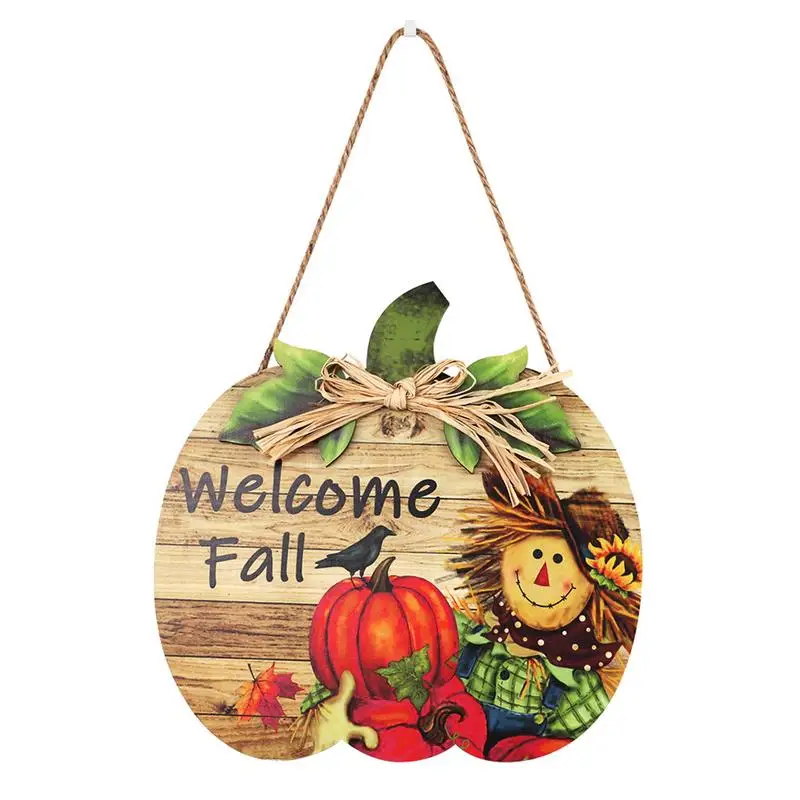 

Fall Sign Wooden Farmhouse Wall Decor Rustic Thanksgiving Door Hanger Pumpkin Welcome Sign Pumpkin Decor Hung Porch Sign For