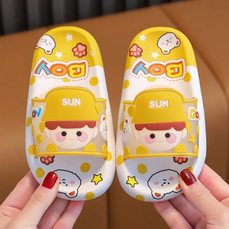 Детские Летние Тапочки С Героями Мультфильмов Мягкие Дышащие Домашние Сандалии