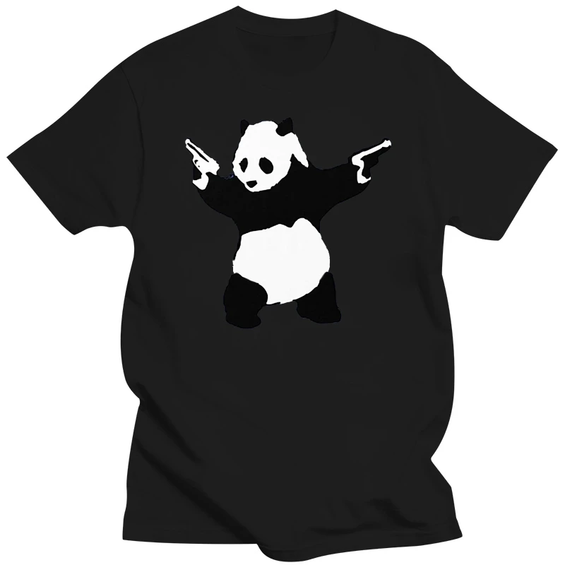 

Men T Shirt Banksy Panda With Guns Women T-Shirt