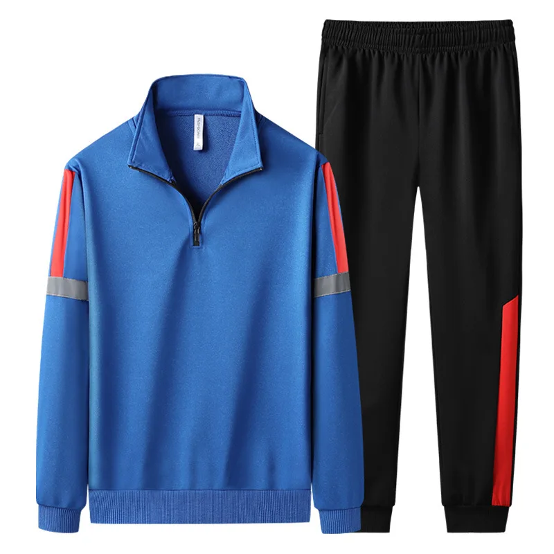 

Gyms Fleece Tracksuits Men Suit Polyester Sweatshirt Sporting Sweatshirt + Sweatpants Jacket Male Zipper Print Tracksuit