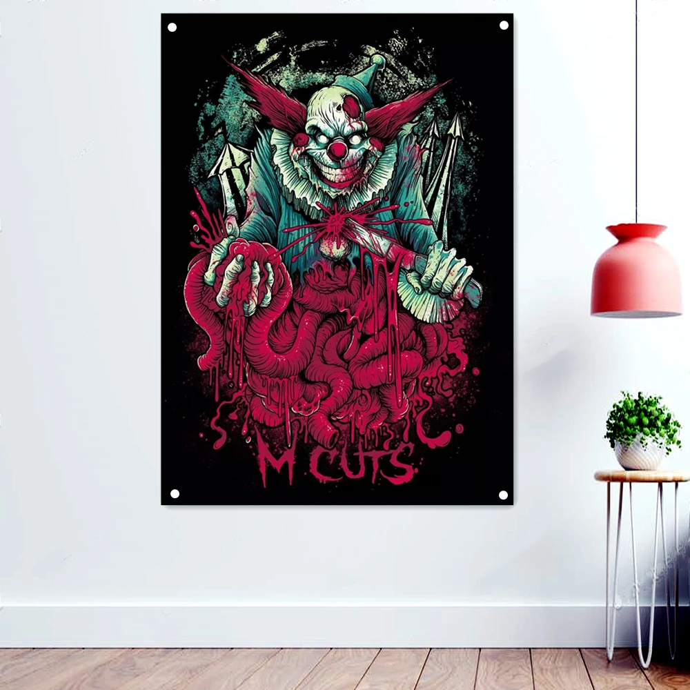 Man-eater Heavy Metal Artwork Banner Scary Bloody Background Wallpaper Flags Death Art Tattoos Rock Band Posters Home Decoration