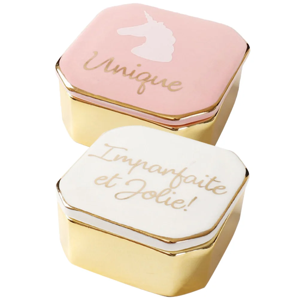 

Jewelry Box Storage Ceramic Boxes Organizer Case Ring Trinket Dish Container Porcelain Desktop Earrings Jewelries Sundries