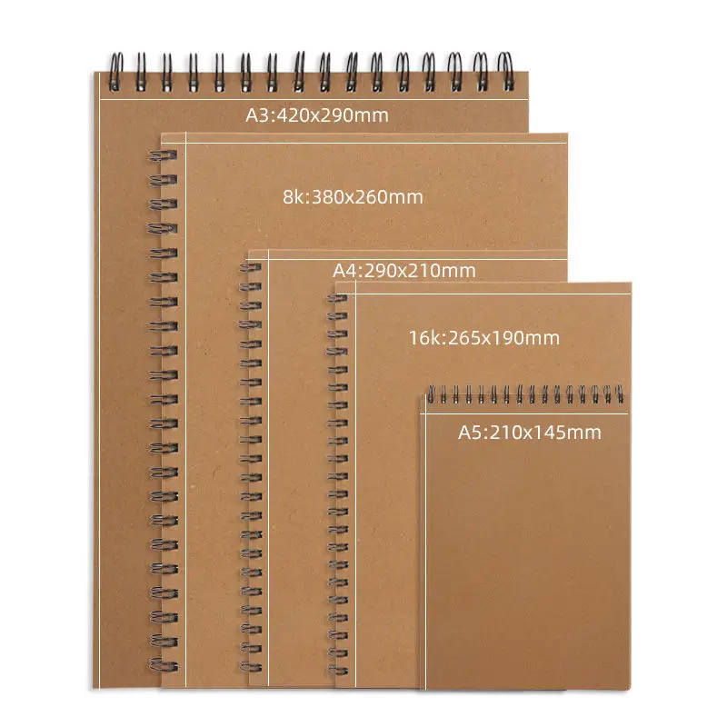 

Скетчбук, оптовая продажа, скетчбук A4 из воловьей кожи, утолщенная, жесткая, 8K, скетчбук, книга для рисования, А3, художественная, для студентов, манга