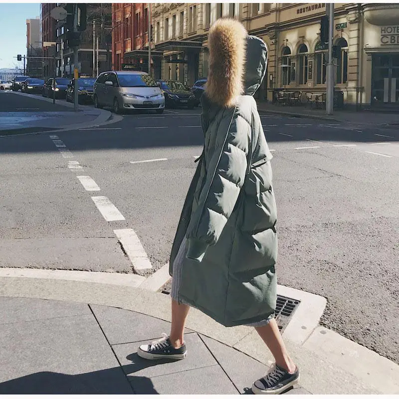 Winter Coat Womens Fur Collar Padded Jacket Warmth Long Parka Jacket Wholesale Plus Size Loose Snow Clothing New