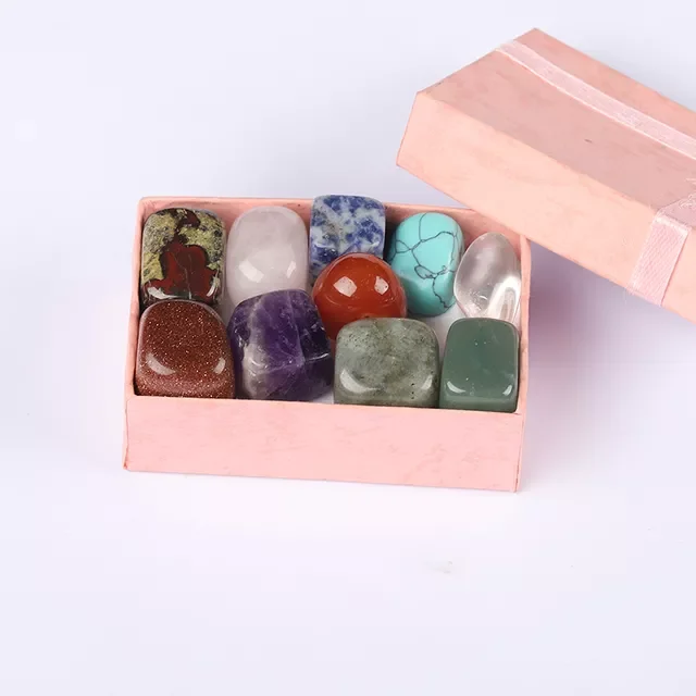 

pieces/box of natural crystal, gem Chakra healing Quartz mineral, Home Furnishings, Children's Gift Box Crystal Collection