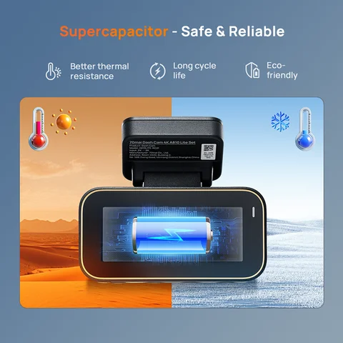 Видеорегистратор 70mai A810 Lite 4K с GPS и голосовым управлением — фото товара