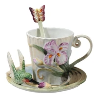 tea coffee mugs ceramic hummingbird milk mug home decor crafts room wedding decoration porcelain animal sculpture tea cup gift