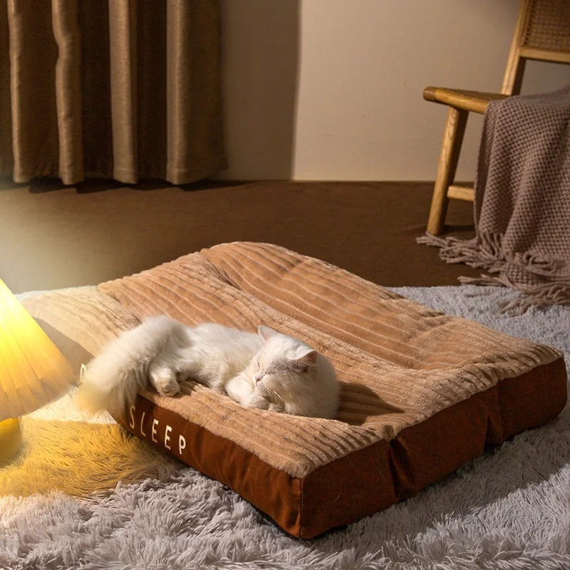 

Зимний теплый коврик для кошек, кровать для кошек, Съемный и моющийся для больших собак, универсальный домик для собак, домик для кошек, ковр...
