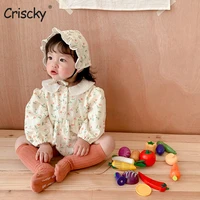 criscky 2022 autumn baby girl romper clothes cotton newborn baby girl full sleeves romper bodysuits fashion infant clothing