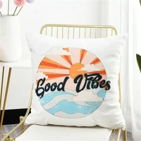 ins slogan graphic cushion cover without filler short plush linen throw pillows cover print pillow case nordic morandi color