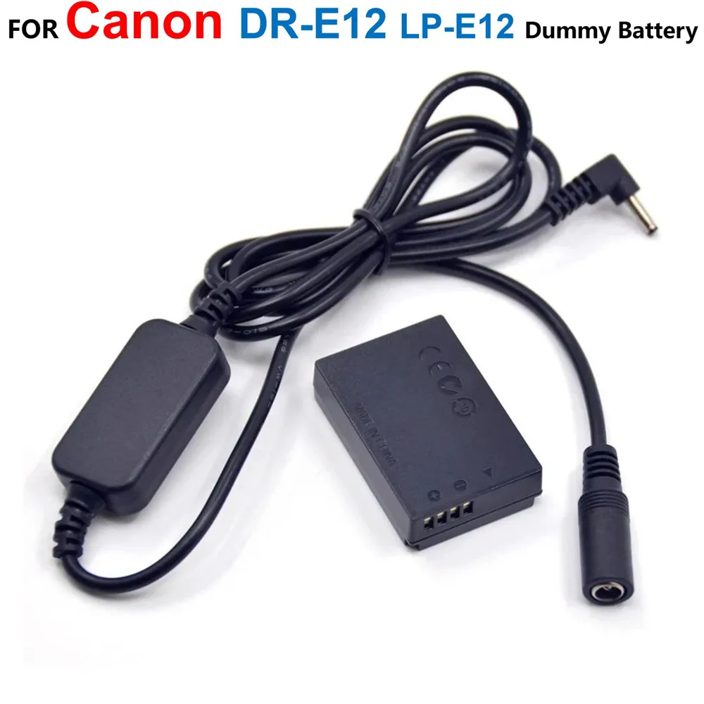 

DR-E12 DC Coupler LP-E12 Fake Battery+ACK-E12 Charger 12V-24V Step-Down Power Cable For Canon EOS M M2 EOS-M50 EOS M10 M50 M100
