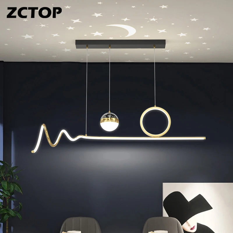 

Creative LED Chandeliers For Kitchen Dining Living Room Bedroom Coffee Bar Villa Foyer Hall Indoor Hanging Pendant Lighting Gold