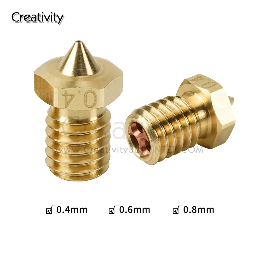 

E3D V6 Clone CHT Tip Nozzle for 1.75mm Filament Brass Copper Print Head 0.4/0.6/0.8mm High Flow 3D Printer Nozzle
