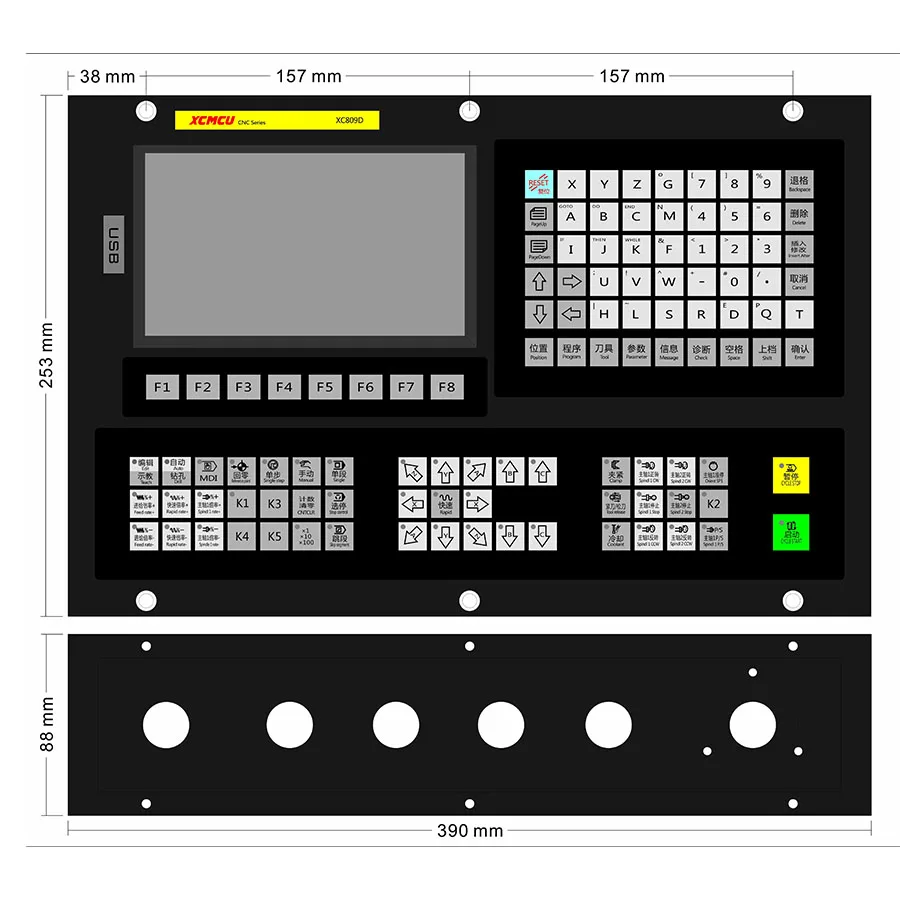 Фото Контроллер ЧПУ XC809D 3/4/5/6 осей USB, 24В, поддержка G-кода FANUC, офлайн-фрезерование, расточивание, нарезание резьбы и сверление №4
