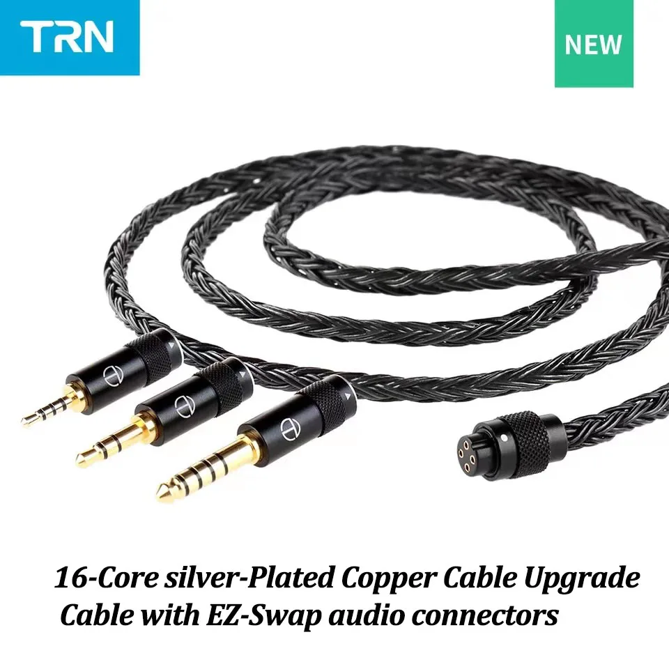 

16-ядерные наушники TRN T2 Pro, посеребренные Hi-Fi наушники, обновленный кабель, серый, черный, MMCX, 2-контактный разъем для гарнитуры KZ QDC