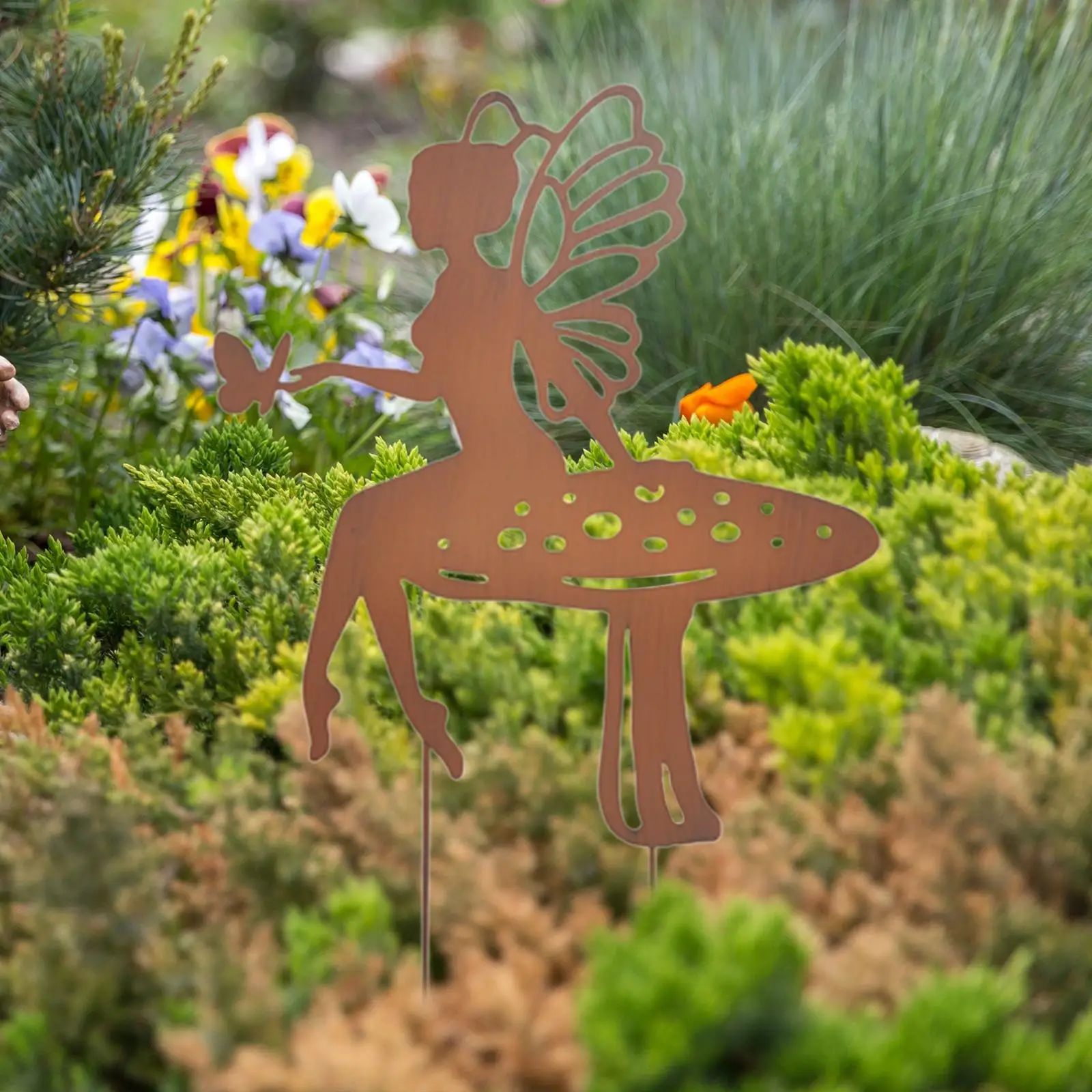 

Fairy Silhouette Garden Stakes Angel Fairy Statue for Outdoor Flower Pot