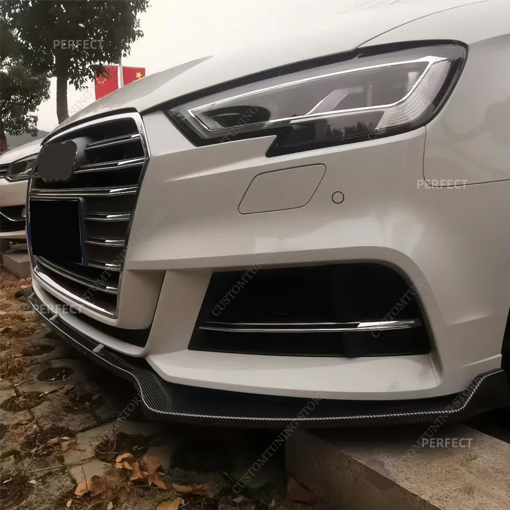 Для Audi A3 S3 8V FL глянцевый черный передний бампер спойлер сплиттер диффузор TFSI TDI FSI
