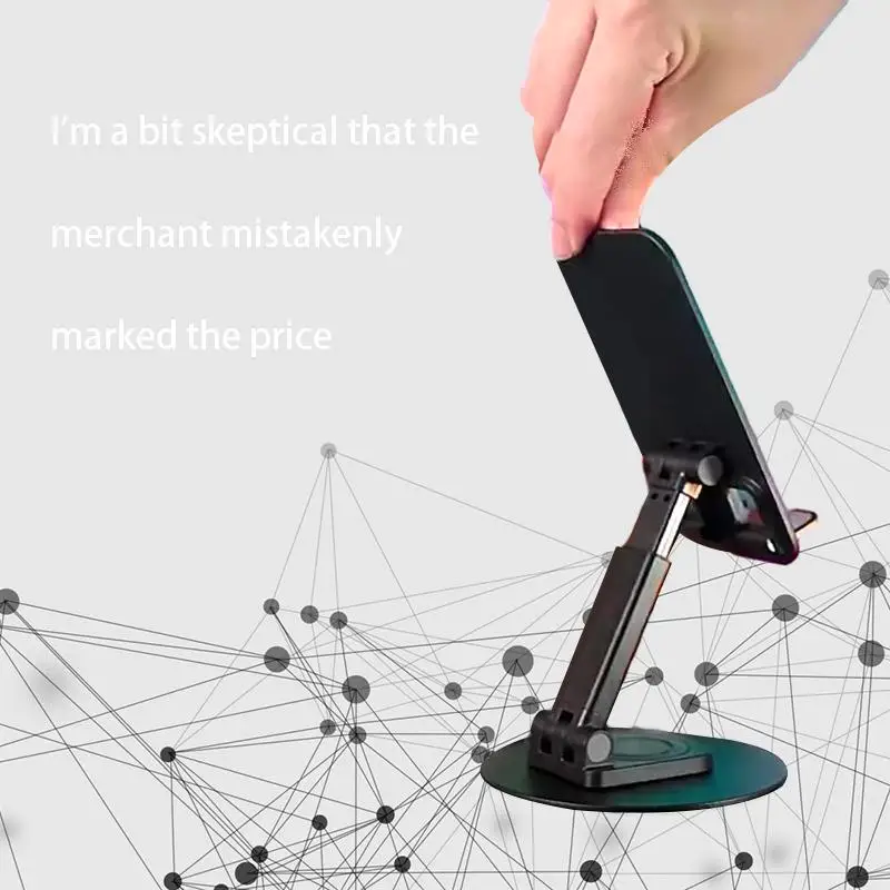 

360-degree Rotating Aluminum Alloy Phone Stand Portable Folding