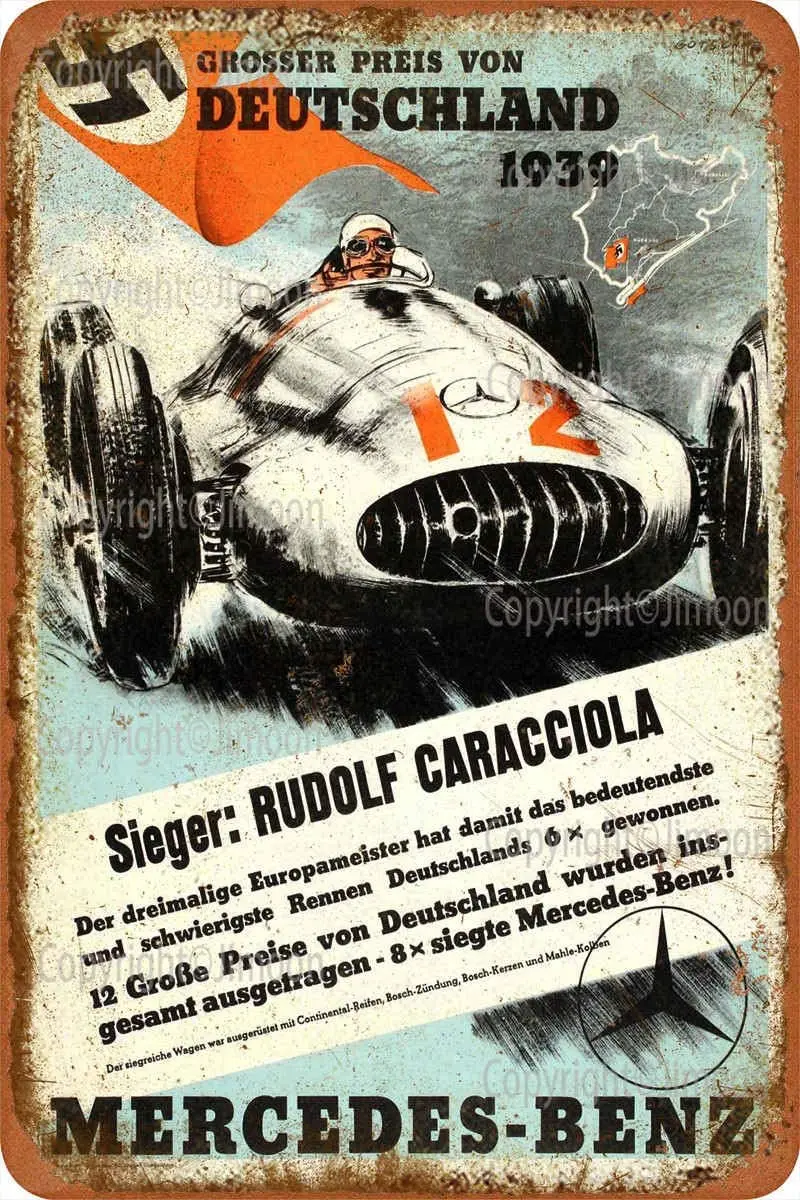 

Merceds-Bnez Deutschland Vintage Tin Sign Art Iron Painting Rusty Poster Decoration Aluminum plaque