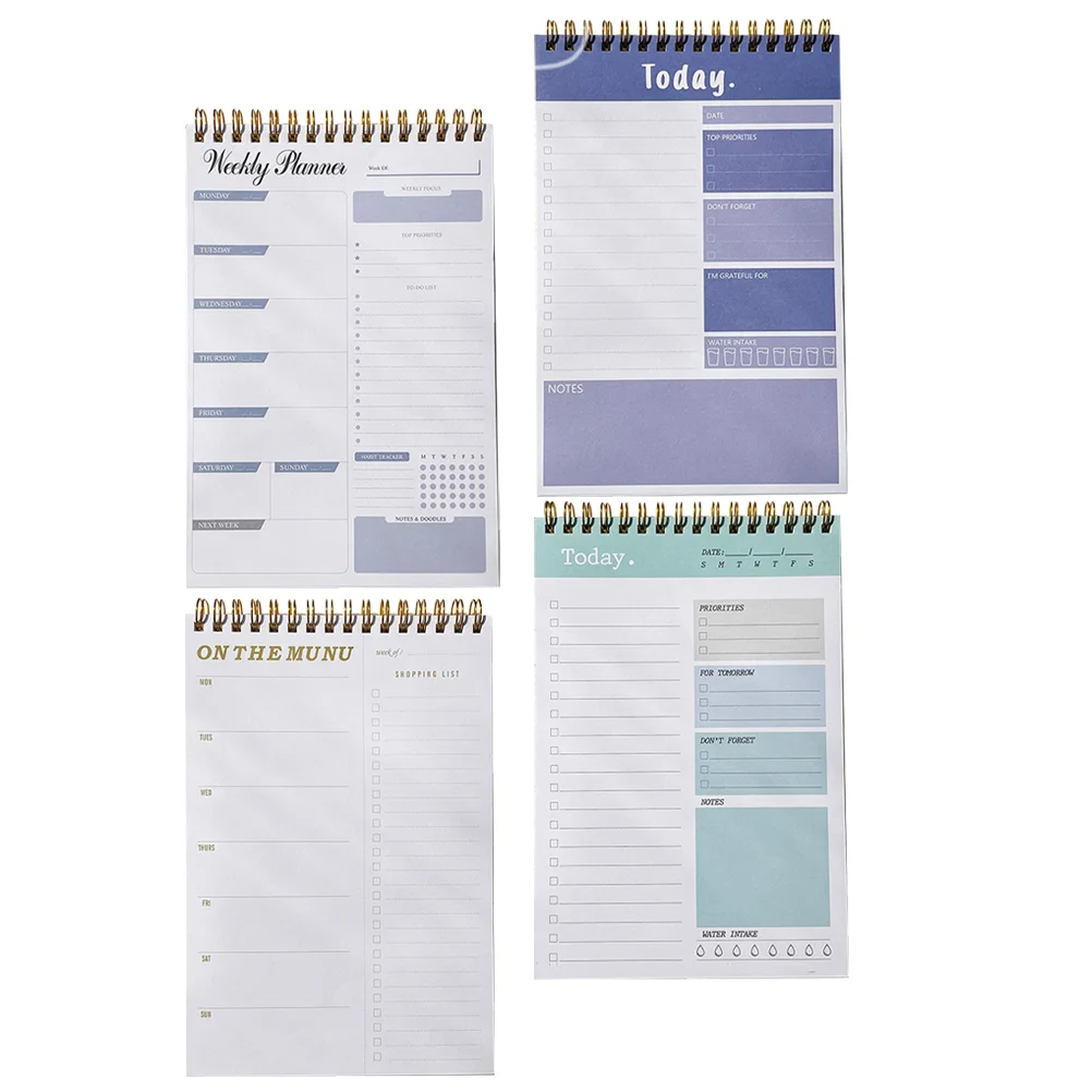 

4 Pcs Daily Planning Notepad Tear Do Tear-off Memo Pads Work Schedule Planner Various