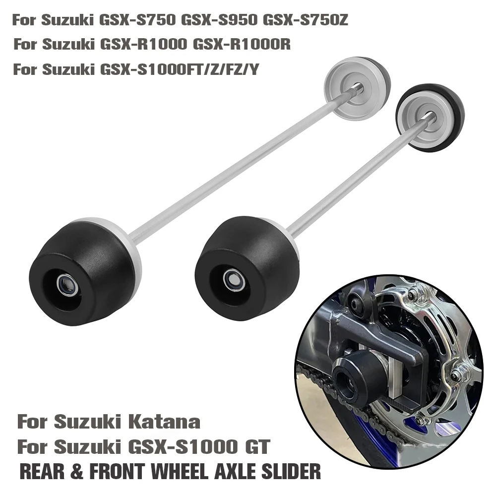 

For Suzuki Katana GSX-S1000FT/FZ/Y GSX-S1000 GT Front Rear Wheel Axle Fork Slider Protector GSX-S950 GSX-R1000/R GSX-S750/Z