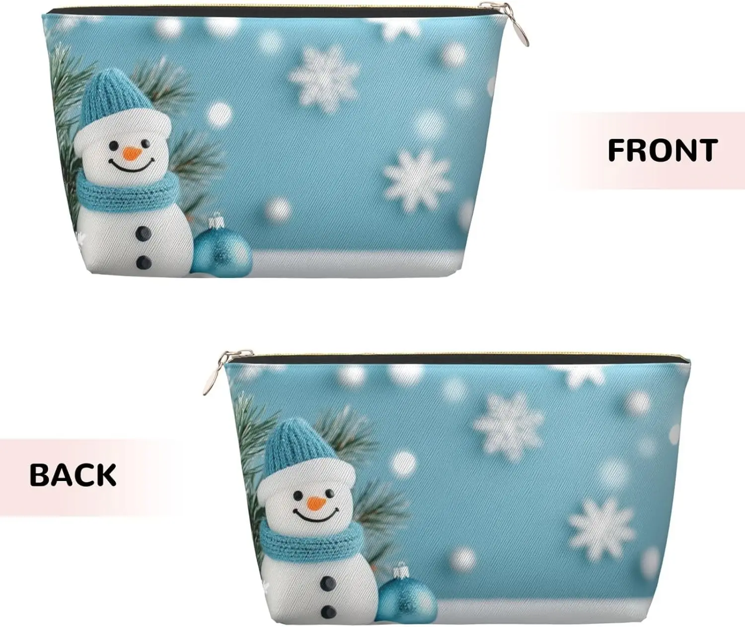 Косметичка Снеговик Синий Зимний Снег Дорожный Органайзер для туалетных