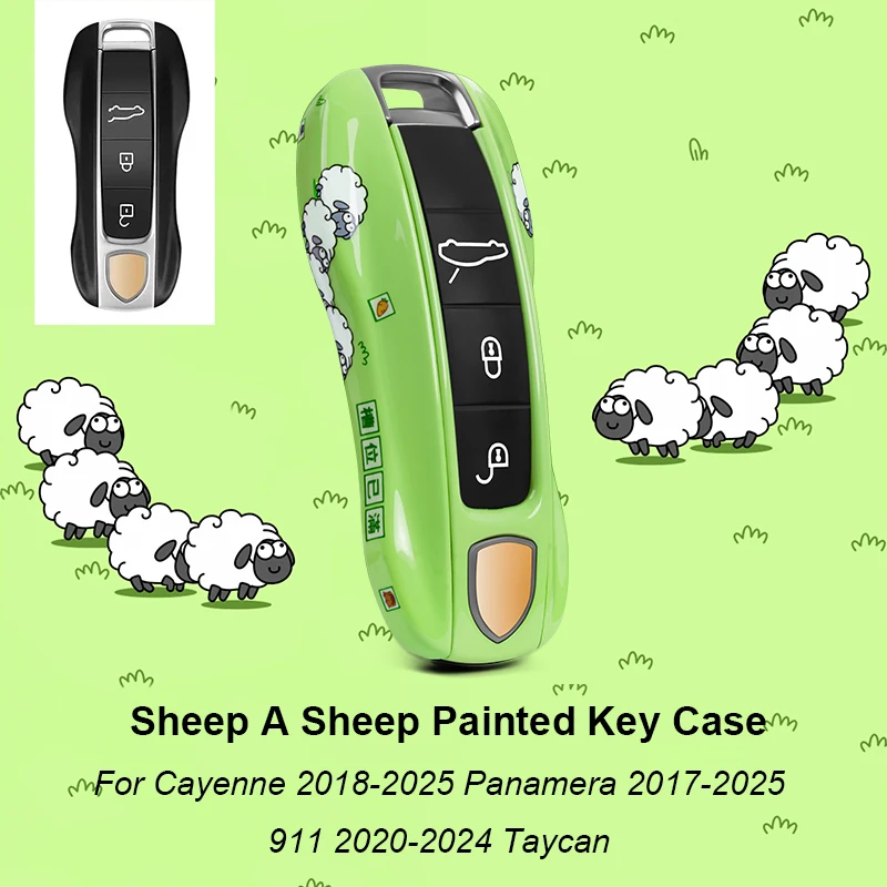 

Для Porsche Cayenne 95B Panamera Macan Cayman 718 Boxster 911 Taycan 2014-2025 автомобильный окрашенный чехол для ключей, защитная накладка