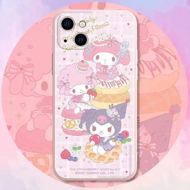 

Kawaii Sanrio Hello kittys stuff My Melody Kuromi cute cartoon phone soft case for iPhone14/13/12/11promax girls anime gift toys