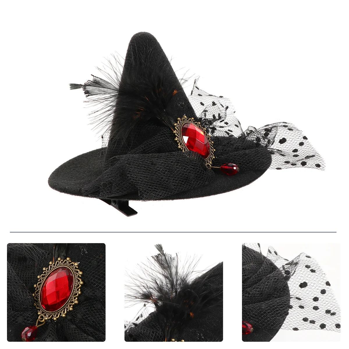 

Hat Hair Clip Witch Hat Shaped Hairpin Hat Clip for Decoration