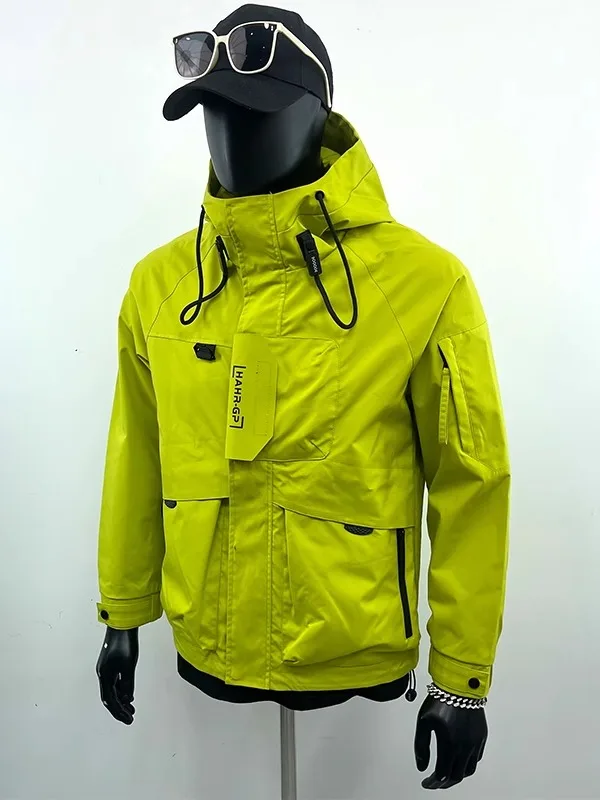 Весенне-осенняя модная брендовая мужская куртка-карго из трехстойкой ткани