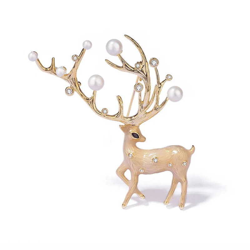 

Cute Deer Brooches Women Men Alloy Enamel Elk Animal Brooch Pins Coat Clothing Jewelry Christmas New Year Gifts