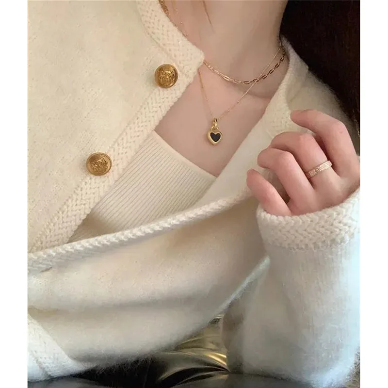 Женский трикотажный кардиган с длинным рукавом однотонный короткий свитер в