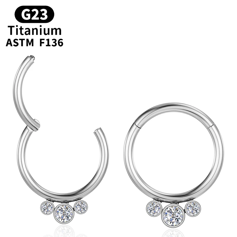

Cartilage Hinge segment septum G23 Zircon Internal Thread Labret Tragus Piercings Helix Crystal Earrings titanium Body Jewelry