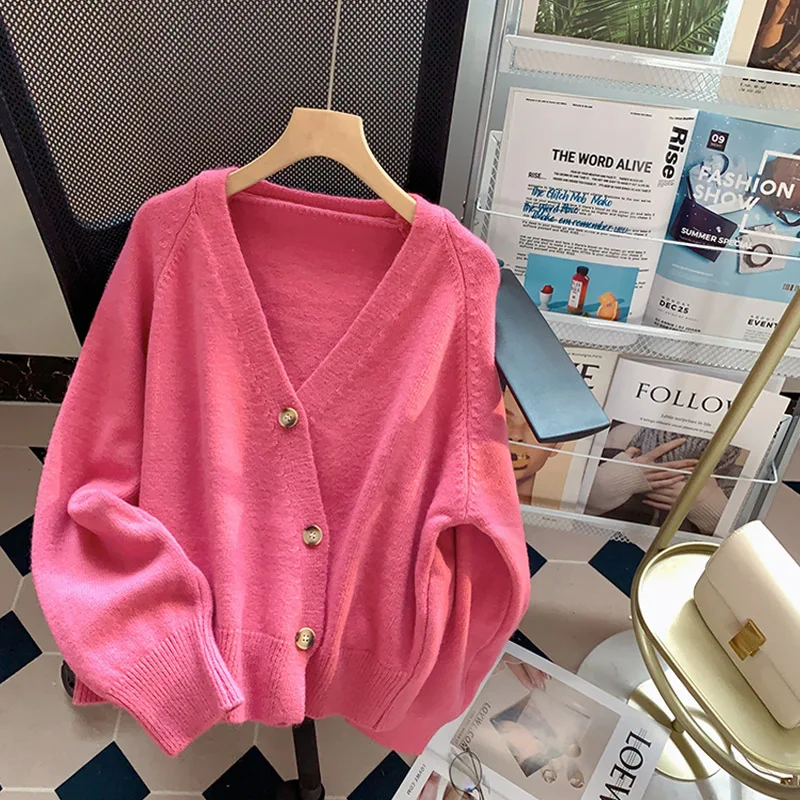 

LQ_SONGYI High Quality Autumn Winter Solid Sweater Cardigan Long Sleeve 2022 Autumn Winter Coats Women Knitted Jackets